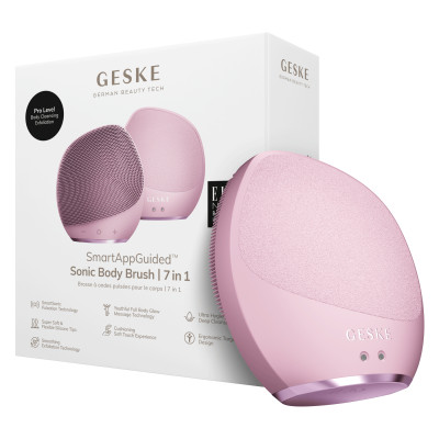 Ультразвукова щітка для тіла та інтенсивний пілінг GESKE Sonic Body Brush&Intensive Exfoliator pink Ультразвукова щітка для тіла та інтенсивний пілінг GESKE Sonic Body Brush&Intensive Exfoliator pink
