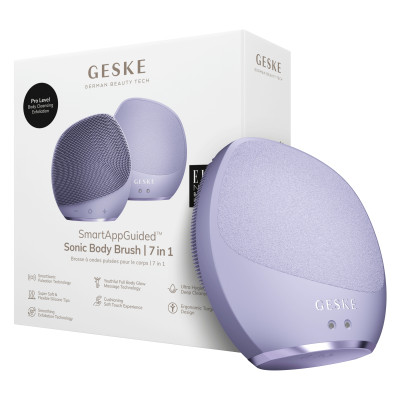 Ультразвукова щітка для тіла та інтенсивний пілінг GESKE Sonic Body Brush&Intensive Exfoliator 7 в 1 purple Ультразвукова щітка для тіла та інтенсивний пілінг GESKE Sonic Body Brush&Intensive Exfoliator 7 в 1 purple