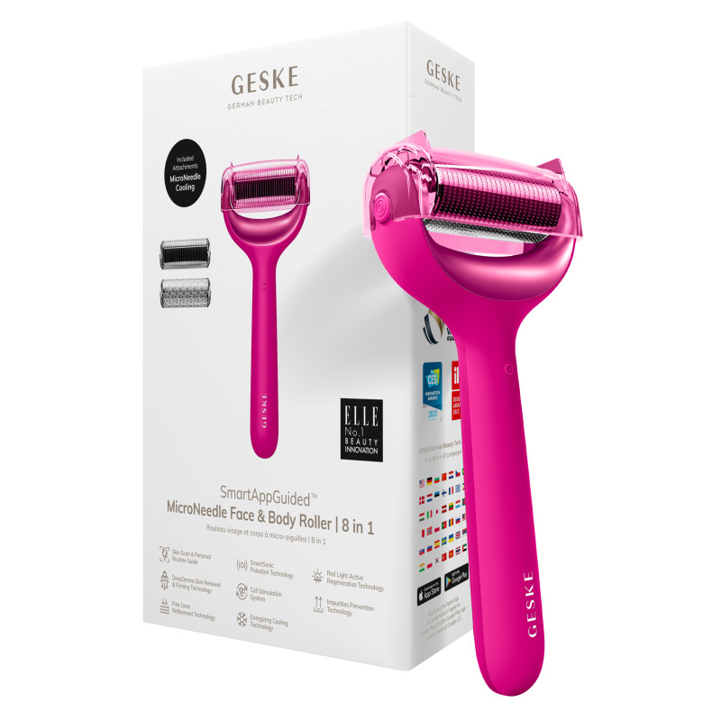 Електронний ролер для обличчя та тіла з мікроголками GESKE MicroNeedle Face&Body Roller magenta