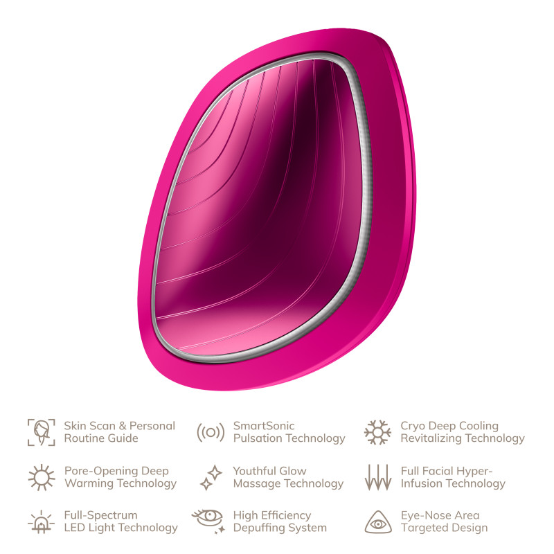 Ультразвукова маска тепло та холод GESKE Sonic Warm&Cool Mask 9 в 1 magenta