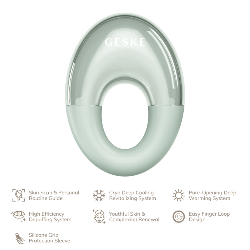 Масажер для очей GESKE Cool&Warm Eye Massager 7 в 1 green