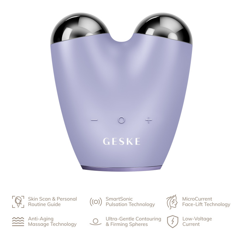 Мікрострумовий підтягувач обличчя GESKE MicroCurrent Face-Lifter purple