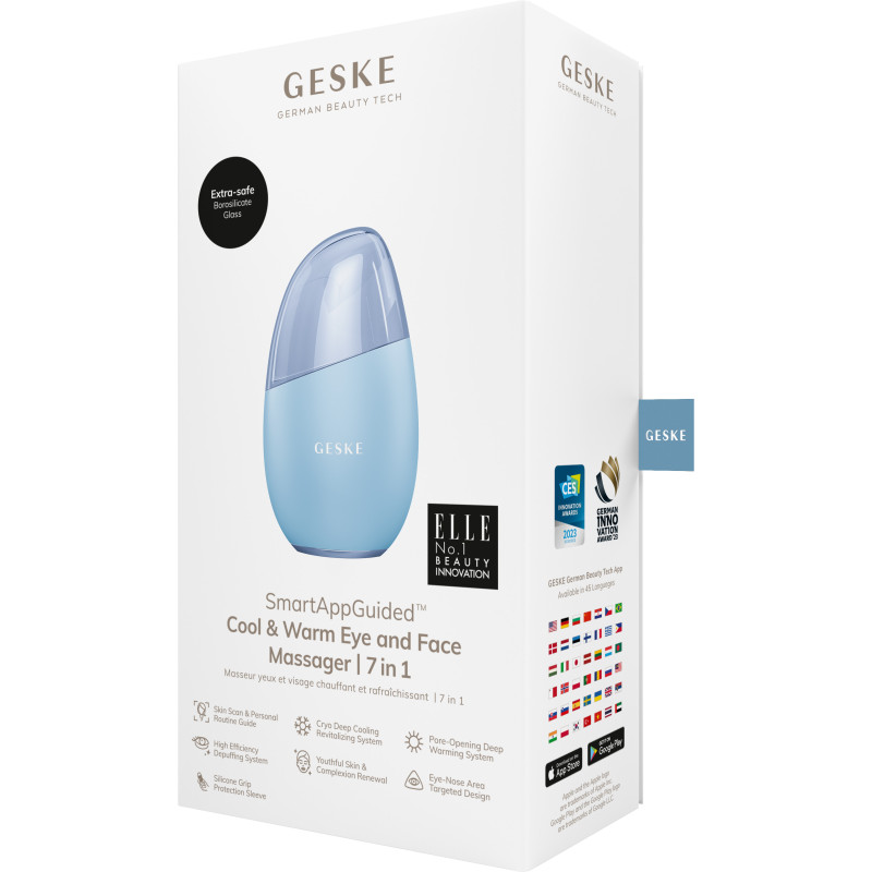 Масажер для обличчя GESKE Cool&Warm Eye and Face Massager 7 в 1 aquamarine