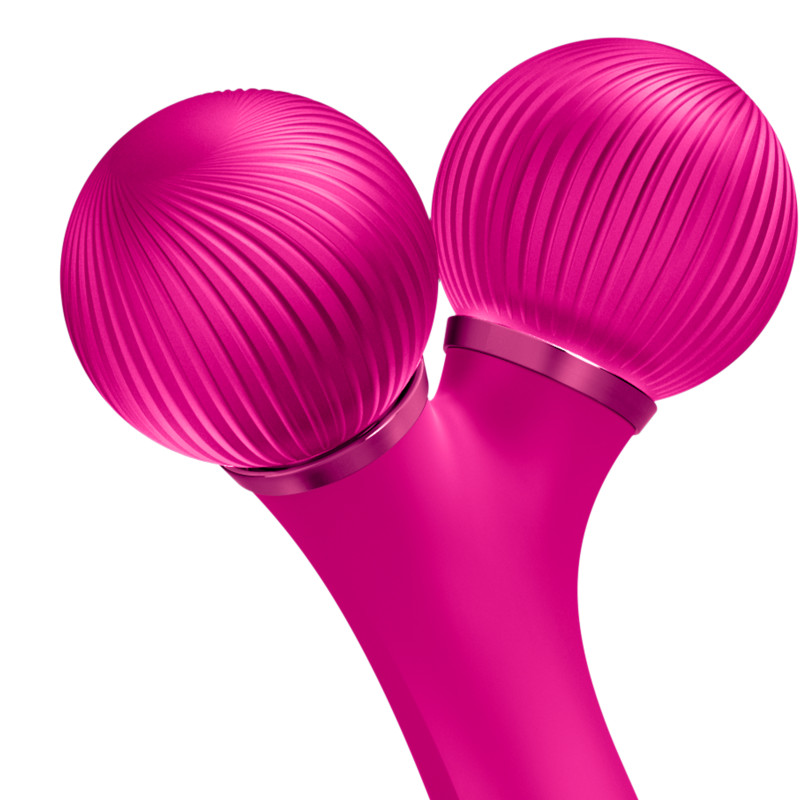 Електронний ультразвуковий ролик для обличчя GESKE Sonic Facial Roller 4 в 1 magenta