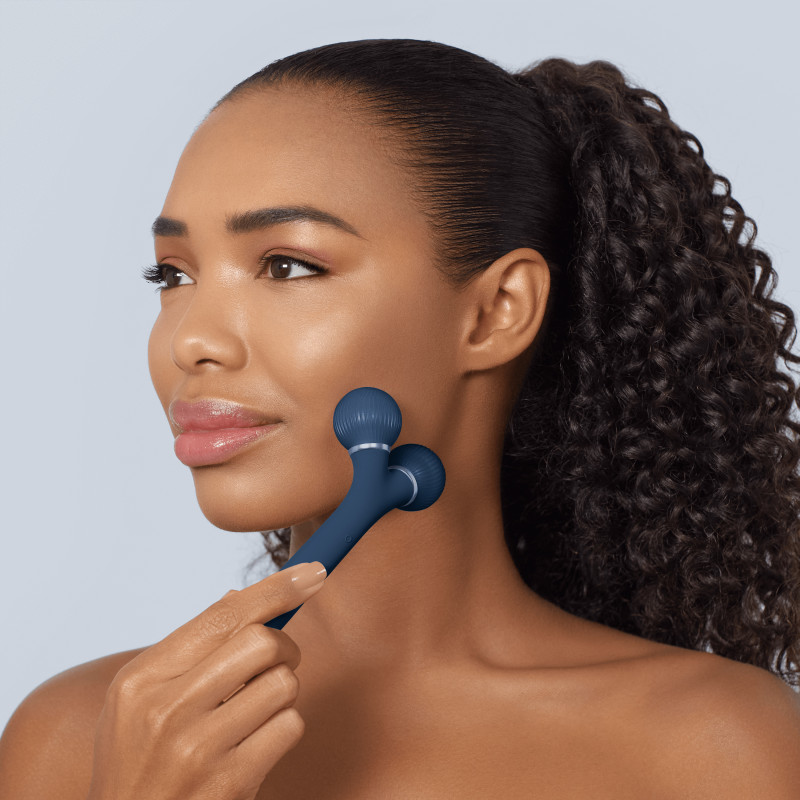 Електронний ультразвуковий ролик для обличчя GESKE Sonic Facial Roller 4 в 1 midnight