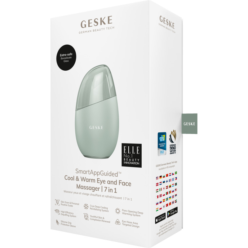 Масажер для обличчя GESKE Cool&Warm Eye and Face Massager 7 в 1 green