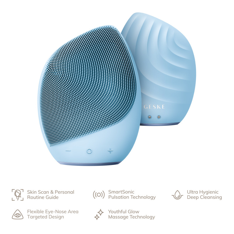 Електронна ультразвукова щітка для обличчя GESKE Sonic Facial Brush 5 в 1 aquamarine
