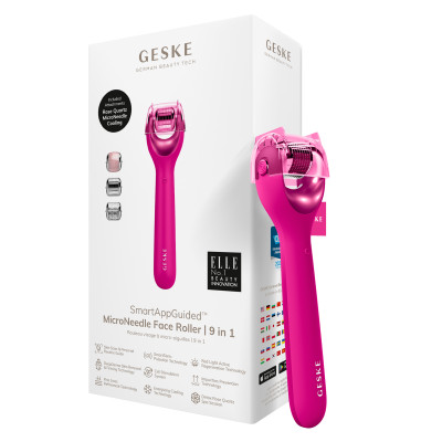 Електронний ролер для обличчя з мікроголками GESKE MicroNeedle Face Roller 9 в 1 magenta Електронний ролер для обличчя з мікроголками GESKE MicroNeedle Face Roller 9 в 1 magenta