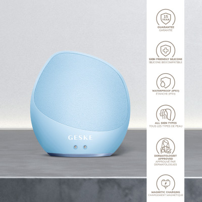 Ультразвукова щітка для тіла та інтенсивний пілінг GESKE Sonic Body Brush&Intensive Exfoliator 7 в 1 aquamarine