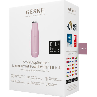 Мікрострумова ручка для підтяжки обличчя GESKE MicroCurrent Face-Lift Pen pink