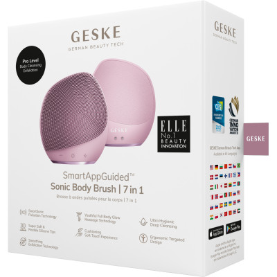 Ультразвукова щітка для тіла та інтенсивний пілінг GESKE Sonic Body Brush&Intensive Exfoliator pink