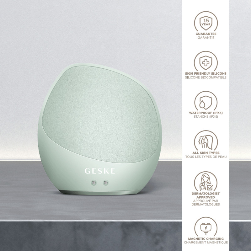 Ультразвукова щітка для тіла та інтенсивний пілінг GESKE Sonic Body Brush&Intensive Exfoliator 7 в 1 green