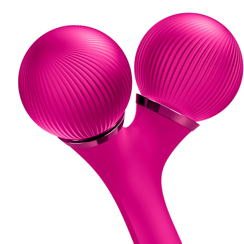 Електронний ультразвуковий ролик для обличчя та тіла GESKE Sonic Facial&Body Roller 4 в 1 magenta