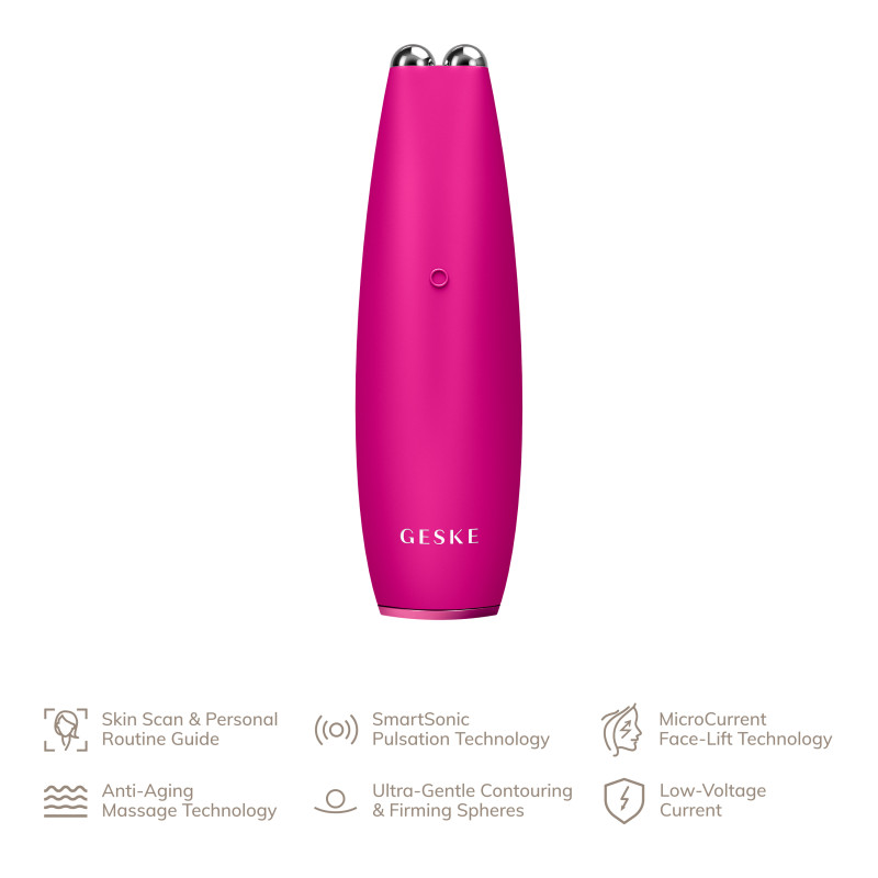 Мікрострумова ручка для підтяжки обличчя GESKE MicroCurrent Face-Lift Pen magenta