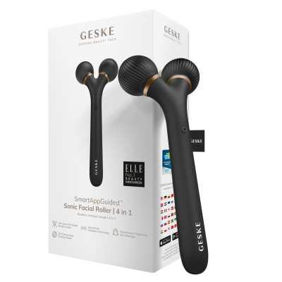 Електронний ультразвуковий ролик для обличчя GESKE Sonic Facial Roller 4 в 1 gray