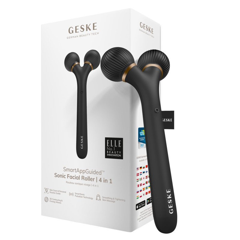 Електронний ультразвуковий ролик для обличчя GESKE Sonic Facial Roller 4 в 1 gray