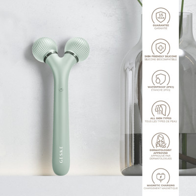 Електронний ультразвуковий ролик для обличчя GESKE Sonic Facial Roller 4 в 1 green