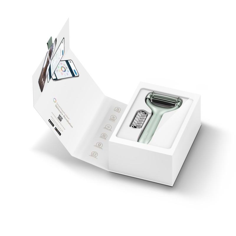 Електронний ролер для обличчя та тіла з мікроголками GESKE MicroNeedle Face&Body Roller 8 в 1 green