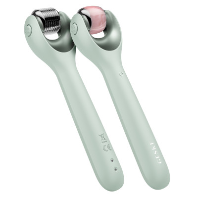 Електронний ролер для обличчя з мікроголками GESKE MicroNeedle Face Roller 9 в 1 green