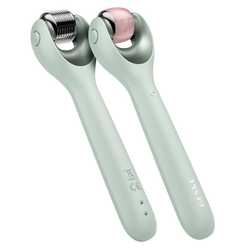 Електронний ролер для обличчя з мікроголками GESKE MicroNeedle Face Roller 9 в 1 green