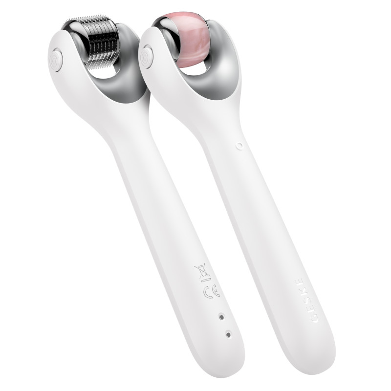 Електронний ролер для обличчя з мікроголками GESKE MicroNeedle Face Roller 9 в 1 white