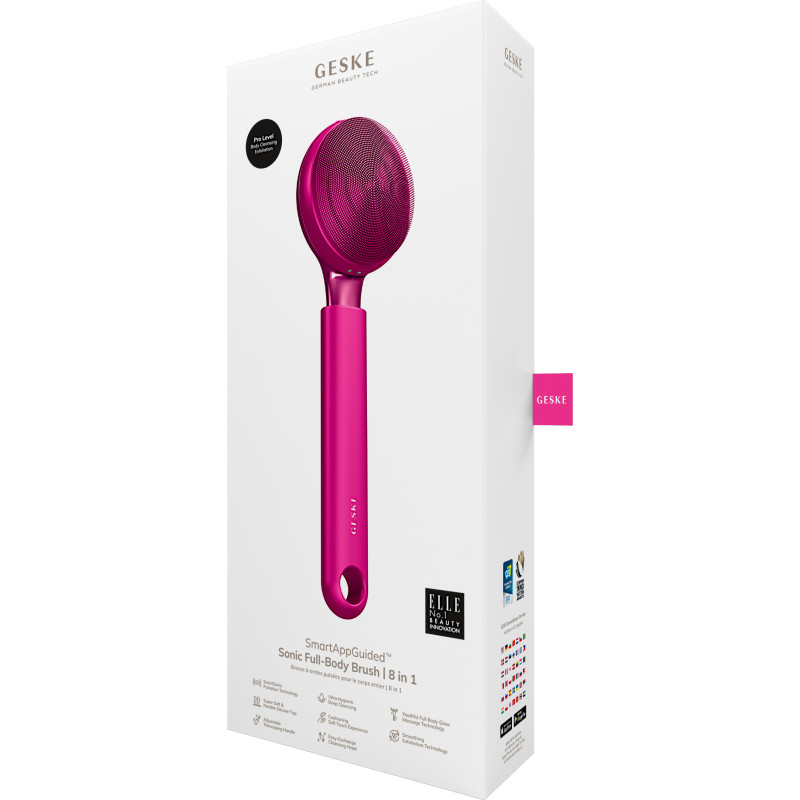Ультразвукова щітка для всього тіла GESKE Sonic Full-Body Brush&Intensive Exfoliator 8 в 1 magenta