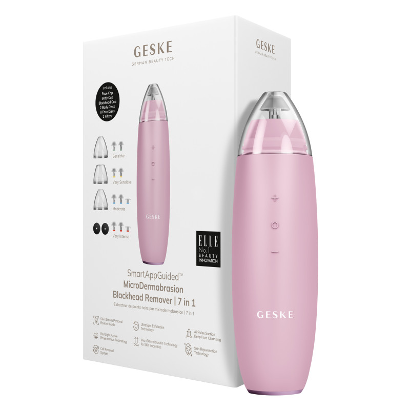 Мікродермабразійний пристрій для видалення чорних цяток GESKE MicroDermabrasion Blackhead Remover 7 в 1 pink