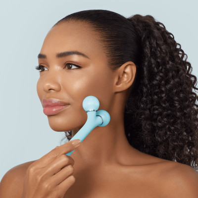 Електронний ультразвуковий ролик для обличчя GESKE Sonic Facial Roller 4 в 1 turquoise