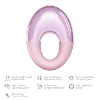 Масажер для очей GESKE Cool&Warm Eye Massager 7 в 1 pink