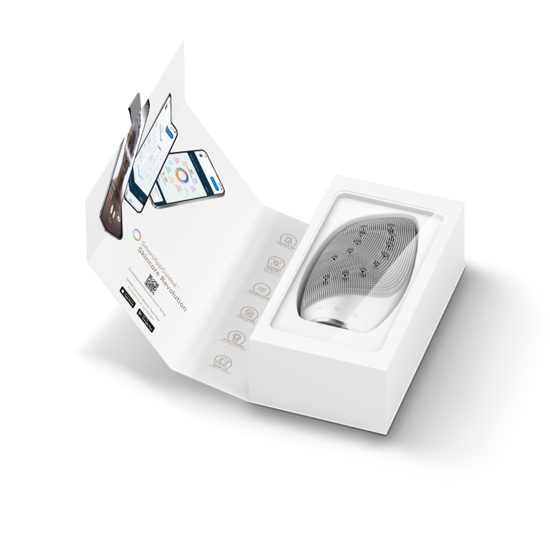 Очищувальна щітка для обличчя GESKE Sonic Thermo Facial Brush&Face-Lifter 8 в 1 white