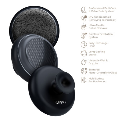 Набір для догляду за стопами з ручкою GESKE Dual Foot Smoothener 9 в 1 black