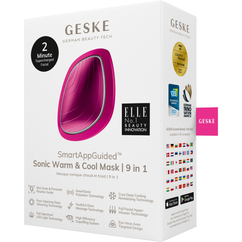 Ультразвукова маска тепло та холод GESKE Sonic Warm&Cool Mask 9 в 1 magenta