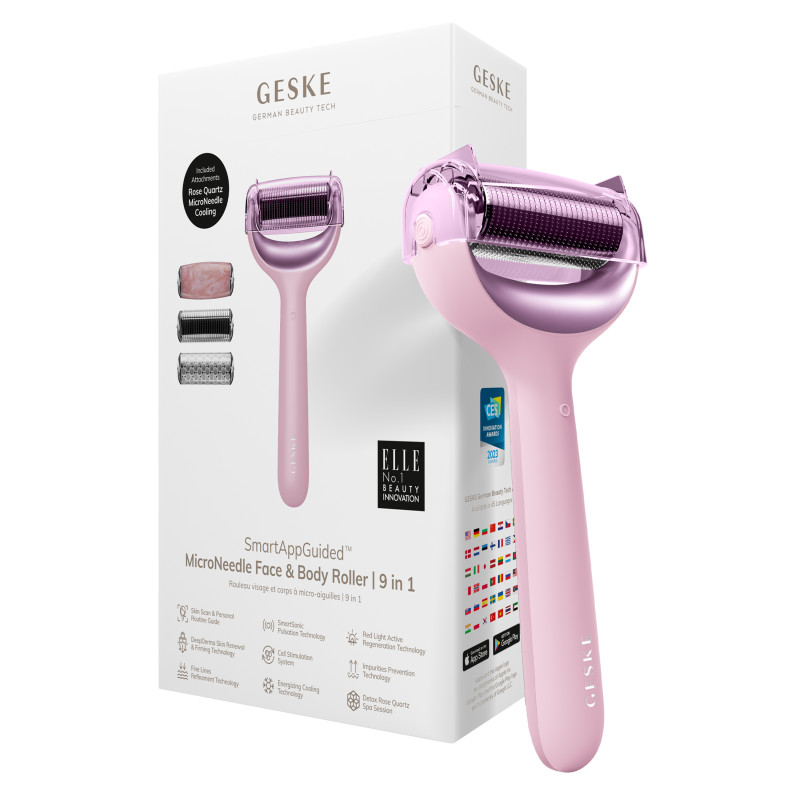 Ролер для голкової мезотерапії обличчя та тіла GESKE MicroNeedle Face&Body Roller pink