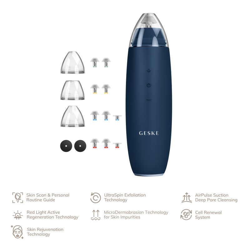 Мікродермабразійний пристрій для видалення чорних цяток GESKE MicroDermabrasion Blackhead Remover 7 в 1 midnight