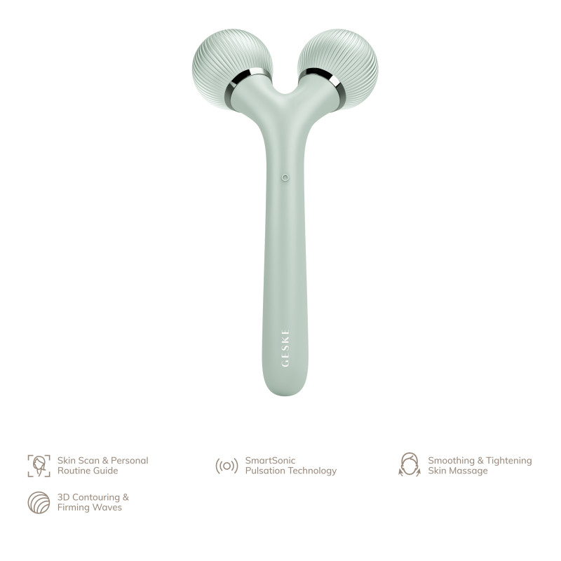 Електронний ультразвуковий ролик для обличчя та тіла GESKE Sonic Facial&Body Roller 4 в 1 green