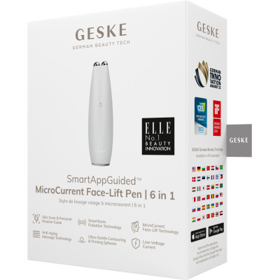 Мікрострумова ручка для підтяжки обличчя GESKE MicroCurrent Face-Lift Pen white