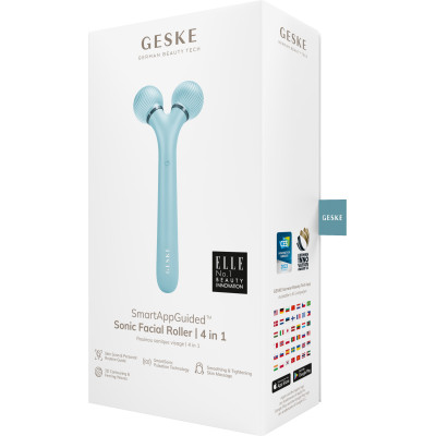 Електронний ультразвуковий ролик для обличчя GESKE Sonic Facial Roller 4 в 1 turquoise