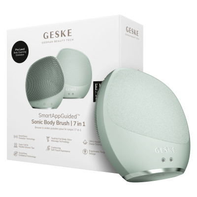 Ультразвукова щітка для тіла та інтенсивний пілінг GESKE Sonic Body Brush&Intensive Exfoliator 7 в 1 green Ультразвукова щітка для тіла та інтенсивний пілінг GESKE Sonic Body Brush&Intensive Exfoliator 7 в 1 green