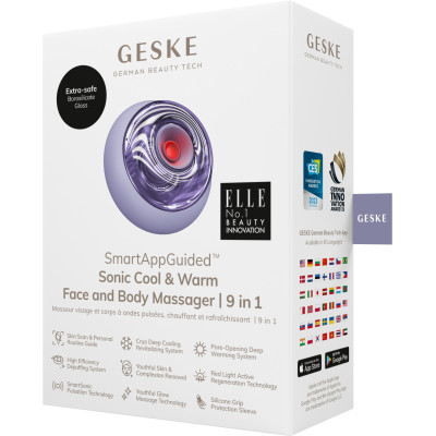 Масажер для обличчя та тіла GESKE Sonic Cool&Warm Face and Body Massager 9 в 1 purple