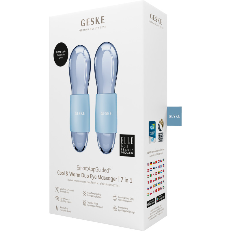 Подвійний масажер для очей GESKE Cool&Warm Duo Eye Massager 7 в 1 aquamarine