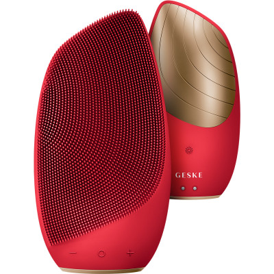 Електронна звукова термощітка для обличчя GESKE Sonic Thermo Facial Brush 6 в 1 red