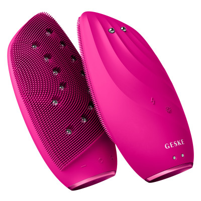 Очищувальна щітка для обличчя GESKE Sonic Thermo Facial Brush&Face-Lifter 8 в 1 magenta