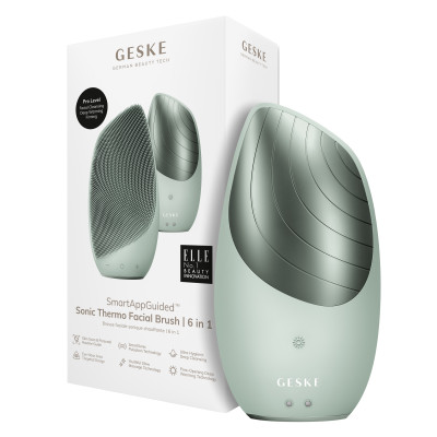 Електронна звукова термощітка для обличчя GESKE Sonic Thermo Facial Brush 6 в 1 green