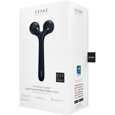 Електронний ультразвуковий ролик для обличчя та тіла GESKE Sonic Facial&Body Roller 4 в 1 black