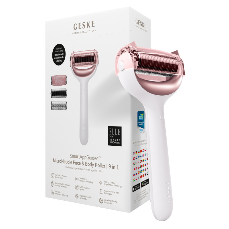 Ролер для голкової мезотерапії обличчя та тіла GESKE MicroNeedle Face&Body Roller 9 в 1 starlight