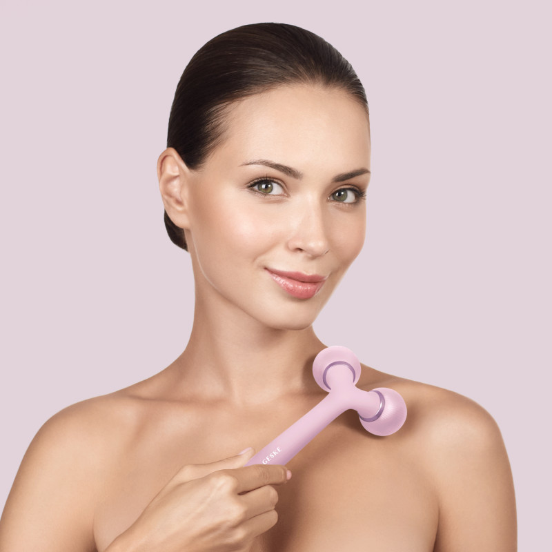 Електронний ультразвуковий ролик для обличчя та тіла GESKE Sonic Facial&Body Roller 4 в 1 pink