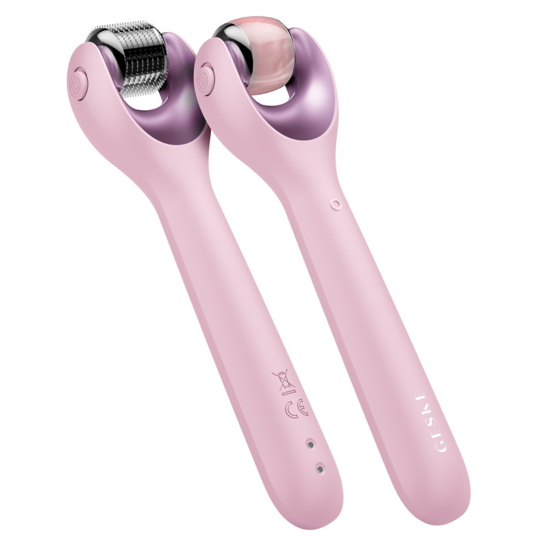 Електронний ролер для обличчя з мікроголками GESKE MicroNeedle Face Roller pink
