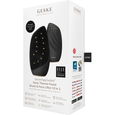 Очищувальна щітка для обличчя GESKE Sonic Thermo Facial Brush&Face-Lifter 8 в 1 gray