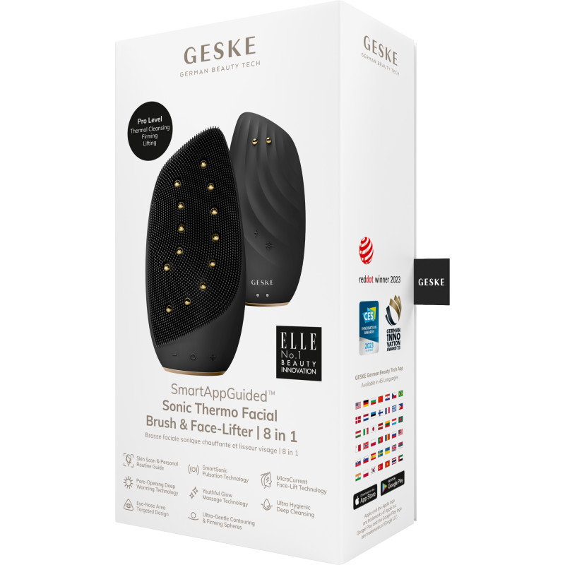 Очищувальна щітка для обличчя GESKE Sonic Thermo Facial Brush&Face-Lifter 8 в 1 gray