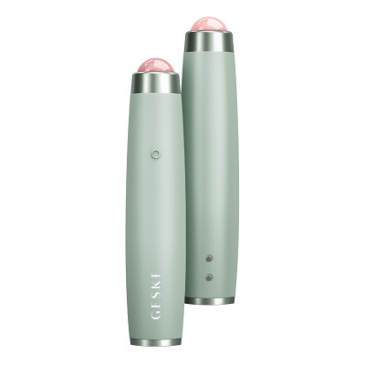 Ручка-масажер для обличчя з рожевим кварцом GESKE SmartAppGuided Sonic Rose Quartz LED Depuffing Pen 8in1 green